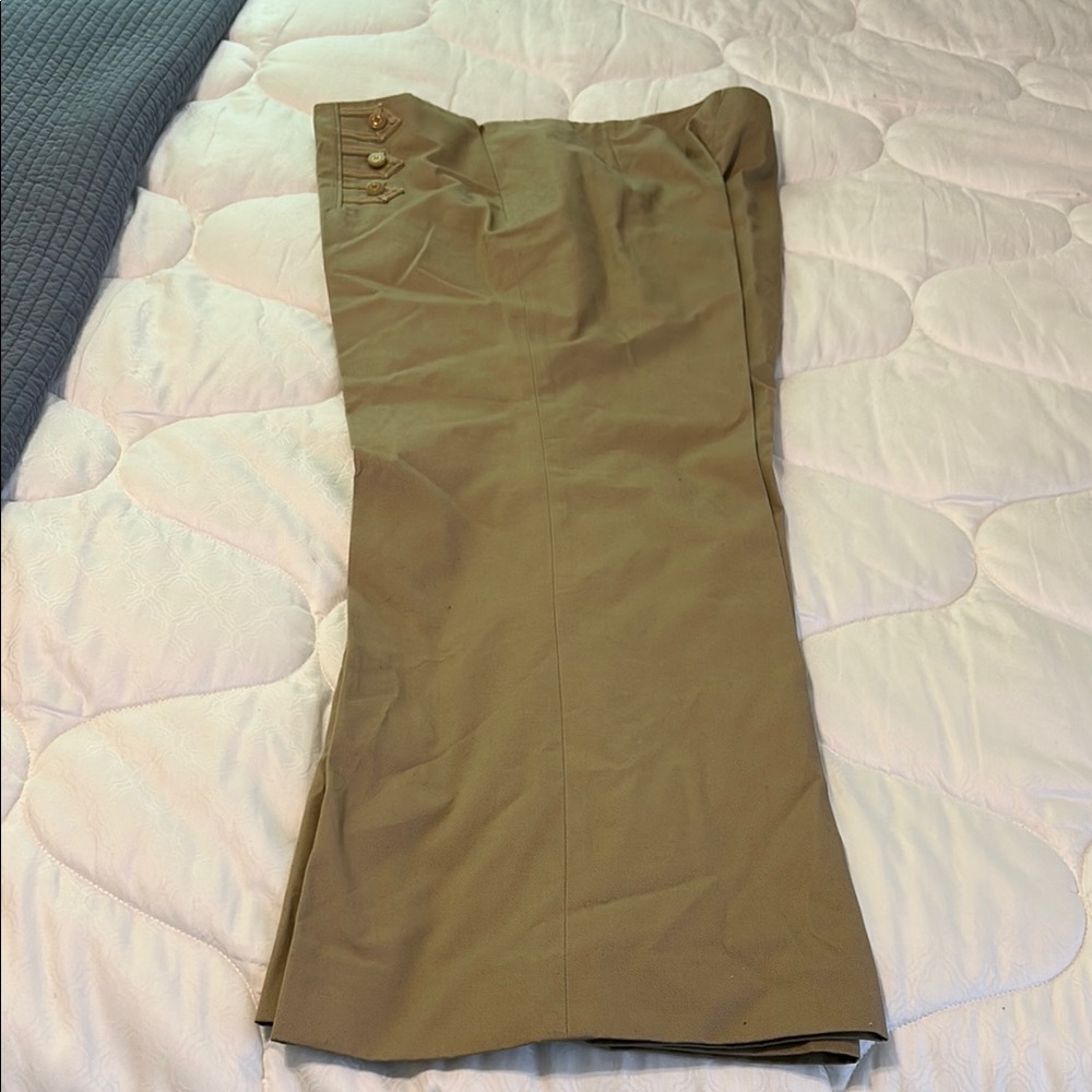 Tory Burch Tan Pants with Button Accents